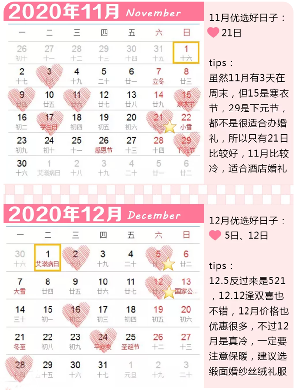  2020結婚吉日速查版，這10個好日子趕緊搶酒店  第6張