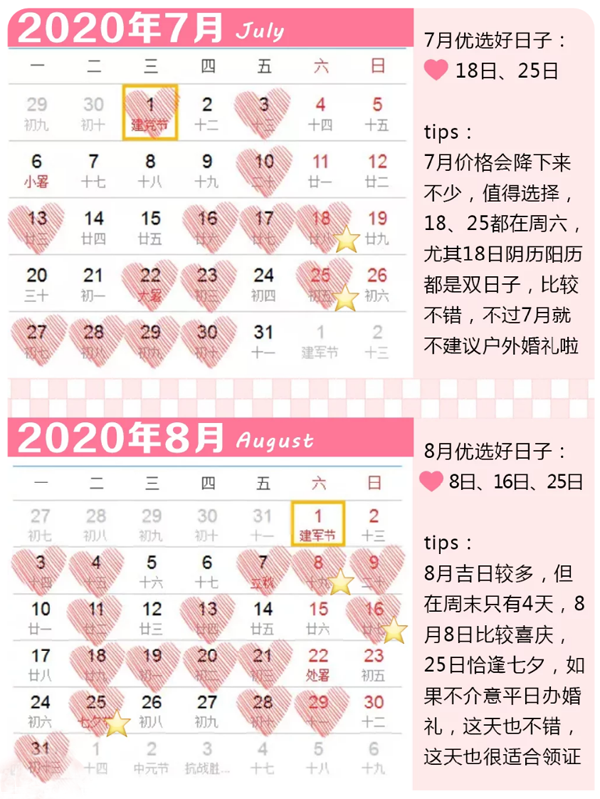  2020結婚吉日速查版，這10個好日子趕緊搶酒店  第4張