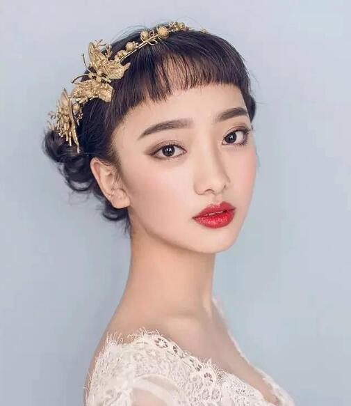 2020好看甜美的短發新娘造型圖片欣賞  第7張