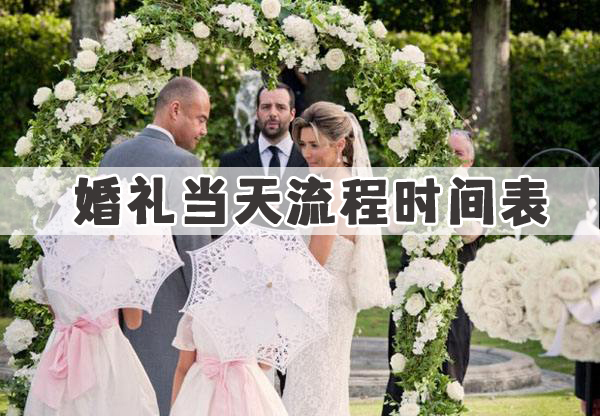 婚禮當天流程時間表