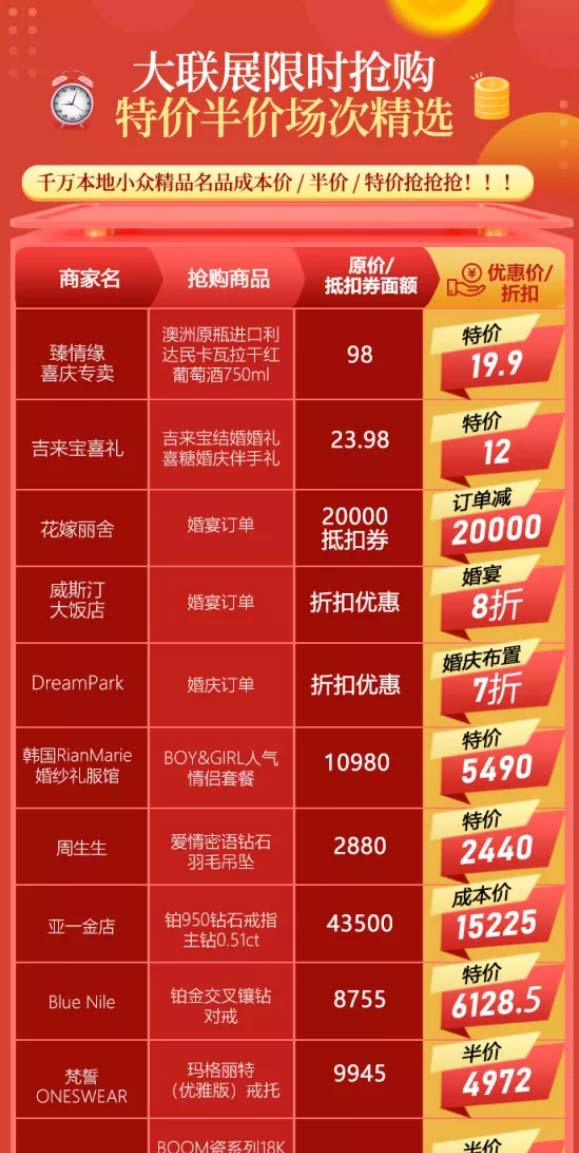 中國婚博會44城大聯(lián)展限時限量搶購活動來襲，成本價搶！半價搶！各種特價搶！  第3張