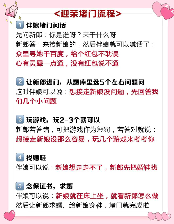  結婚必備！2020迎親堵門最新題庫+100堵門游戲，史上最全  第8張