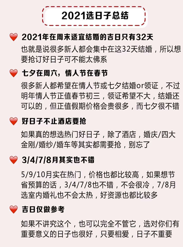 2021年結婚吉日搶先看！這32個好日子趕緊搶酒店  第9張