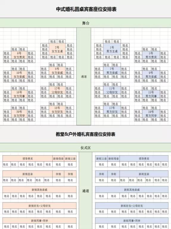 超清晰實用婚禮賓客座位表，直接打印就能用  第1張