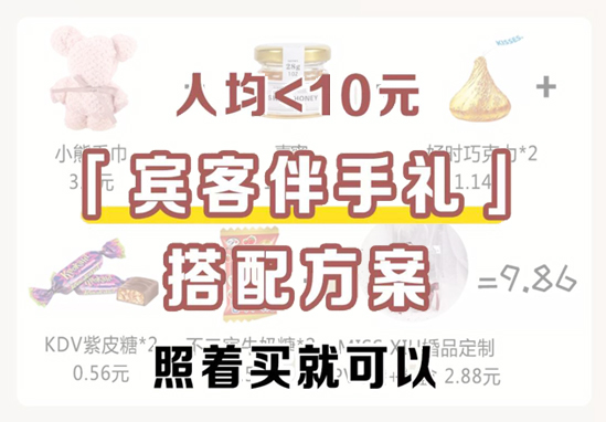 人均10元的賓客伴手禮搭配方案，照著買就行  第1張