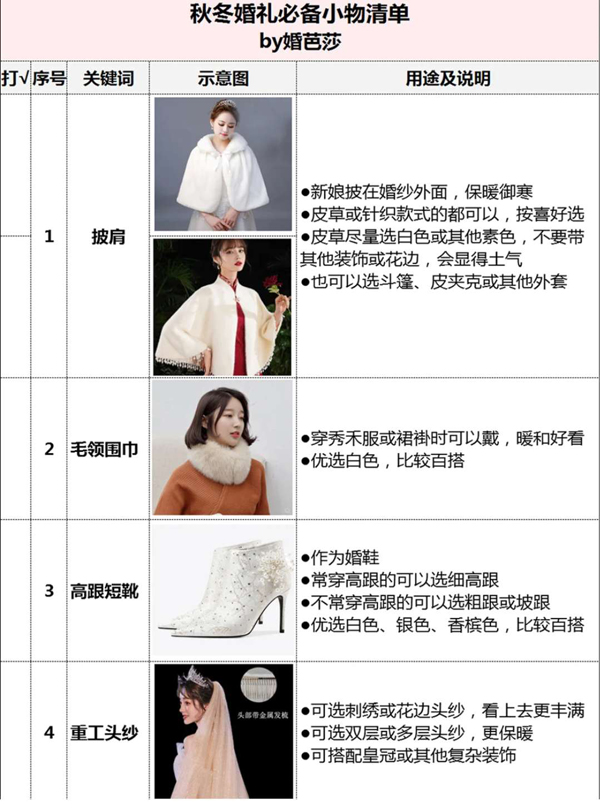 秋冬婚禮必看32個(gè)注意事項(xiàng)，附必買(mǎi)物品清單  第7張