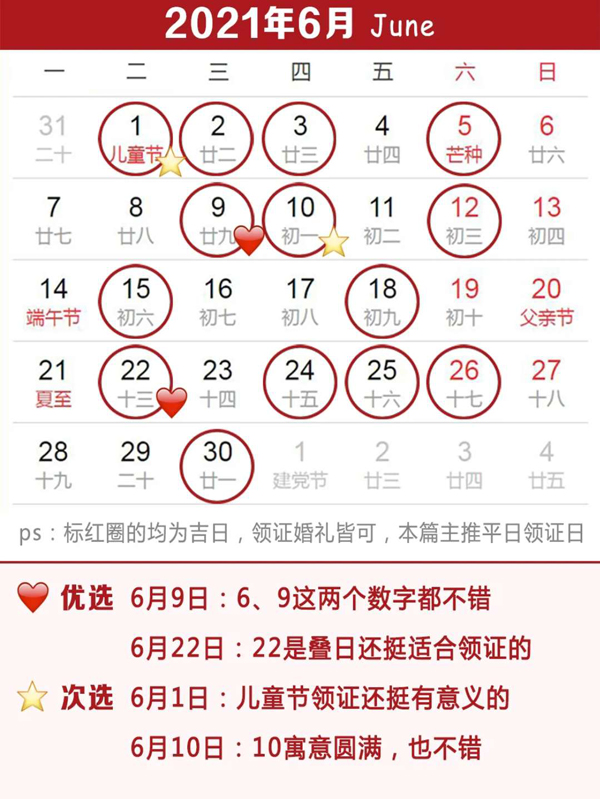  2021上半年領證吉日速查，這些好日子要預約  第7張