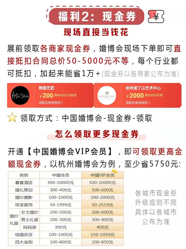 中國婚博會 | 新人必看6大【省錢攻略】開通VIP至少能省1萬+！  第3張