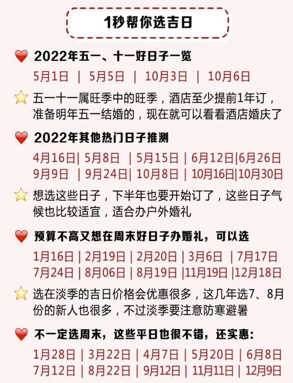 2022年結婚吉日搶先選，1秒帶你選出好日子  第8張