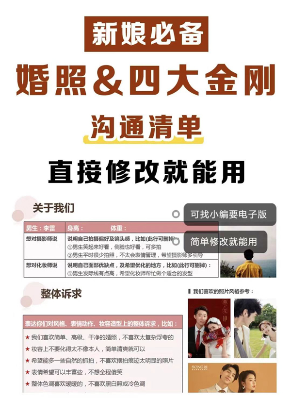 男朋友做的婚照和四大金剛溝通清單，超詳細  第1張