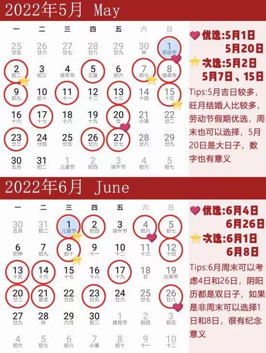 2022年最全結婚吉日表，還沒定日子趕緊收藏！  第4張