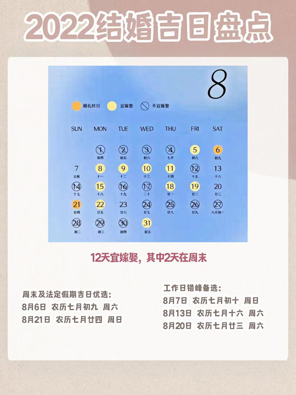 2022年結(jié)婚吉日盤點(diǎn) 附法定節(jié)假日 第6張