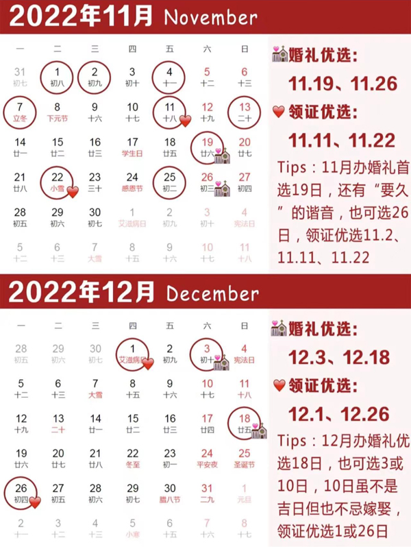 2022年結婚吉日趕緊搶，熱門好日子就6天！  第7張
