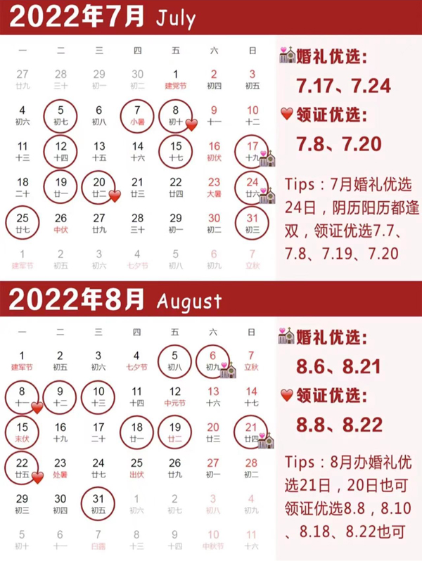 2022年結婚吉日趕緊搶，熱門好日子就6天！  第5張