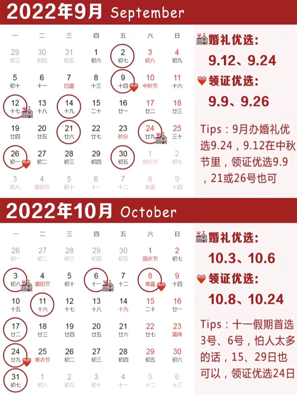2022年結婚吉日趕緊搶，熱門好日子就6天！  第6張