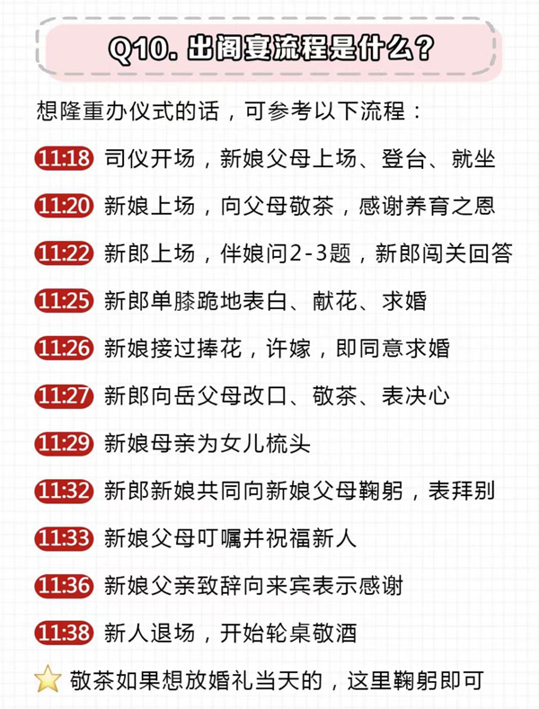 超詳細出閣宴流程清單+致辭模版，直接打印  第6張