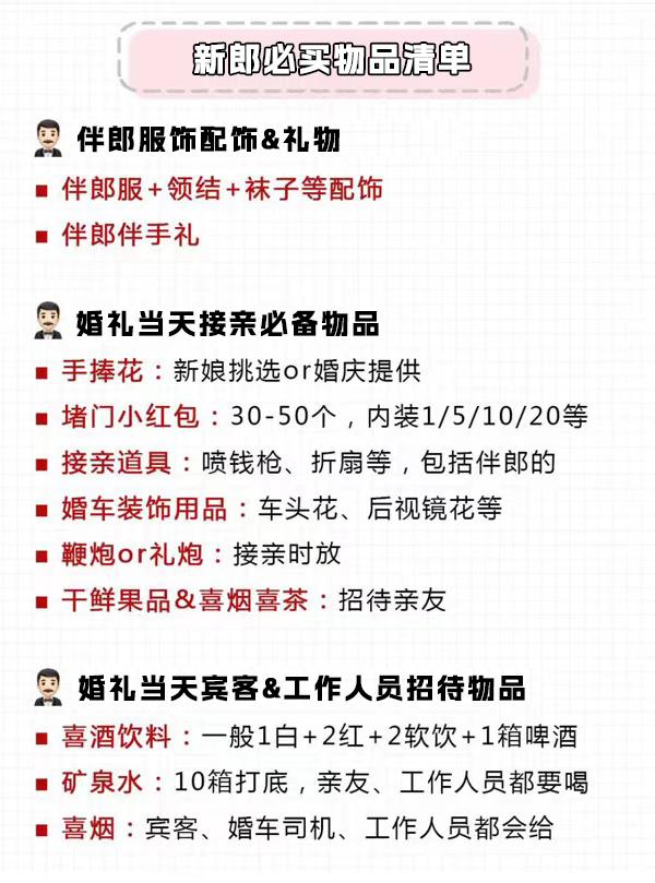 備婚&婚禮男方女方必買物品及聘禮嫁妝清單！  第2張