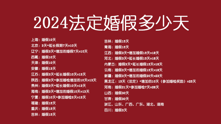 2024年法定婚假多少天？（最新版）
